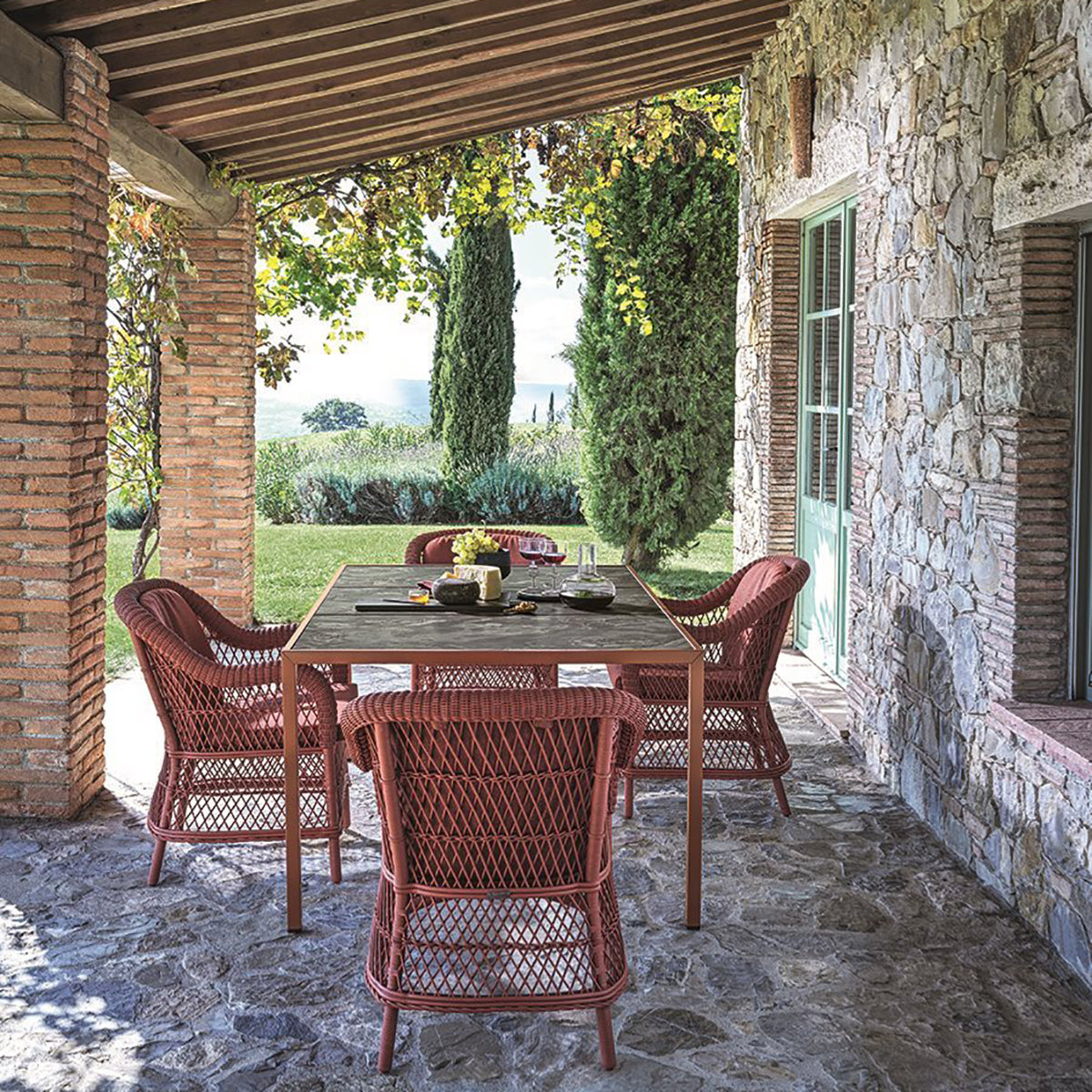 1925-1 Dining Chair (With Arms) - Outdoor-Bonacina 1889-moderndesign.io