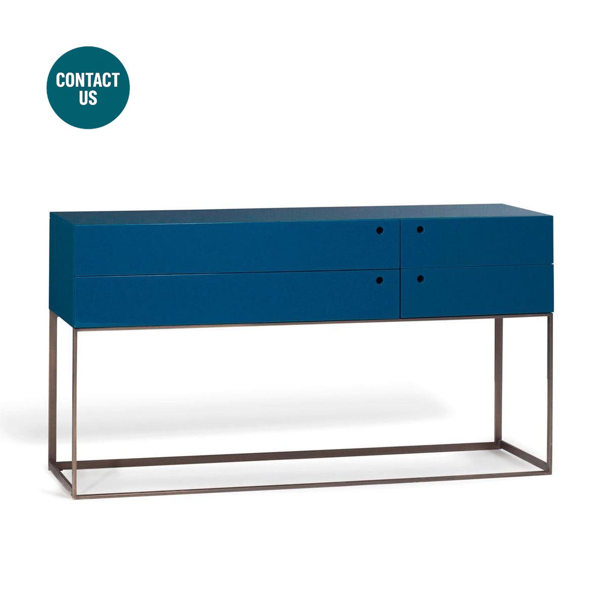 Arabesque Console with Drawers Leather & Lacquer Table (Console)-Ivano Redaelli-moderndesign.io