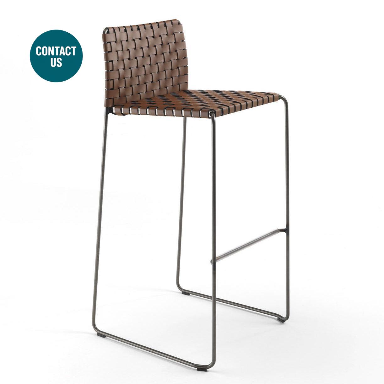 Bizzy Brown High Stool (without arms)-Enrico Pellizzoni-moderndesign.io