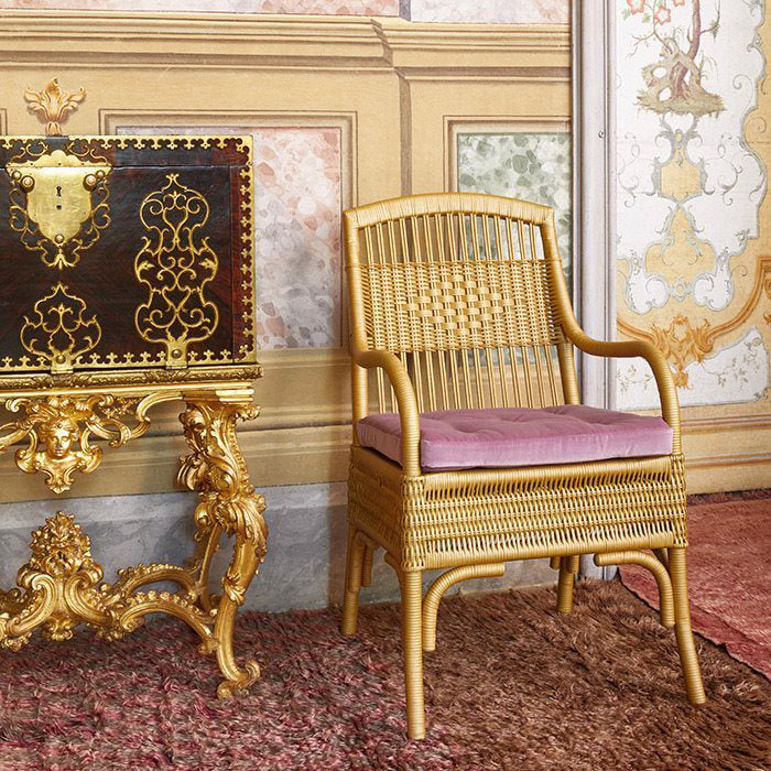 Elle Dining Chair (With Arms)-Bonacina 1889-moderndesign.io