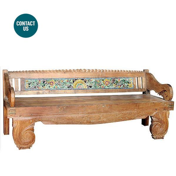 Green Carving Hard Bench-MYOWNBALI-moderndesign.io
