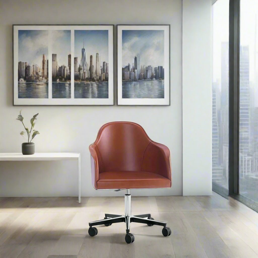 Greta SCR ARM Cuoio Office Desk Chair-Accento-moderndesign.io