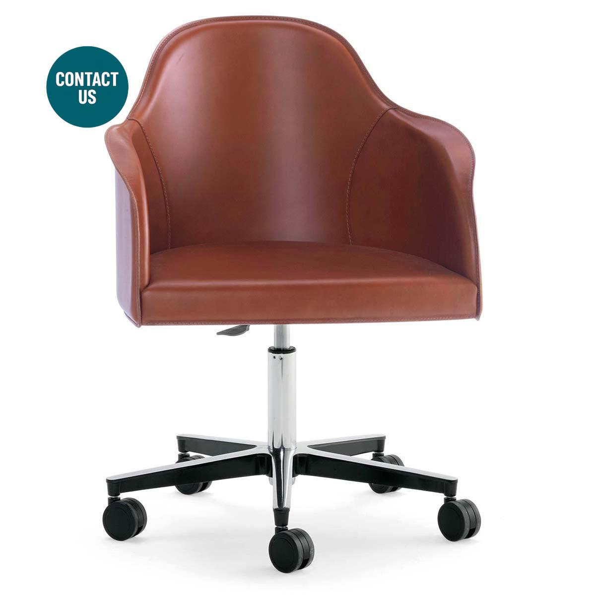 Greta SCR ARM Cuoio Office Desk Chair-Accento-moderndesign.io
