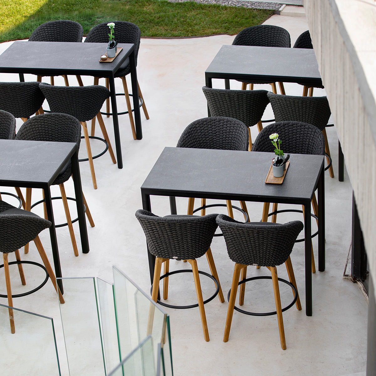 Peacock 5455 High Stool (with arms)-Cane-Line-moderndesign.io