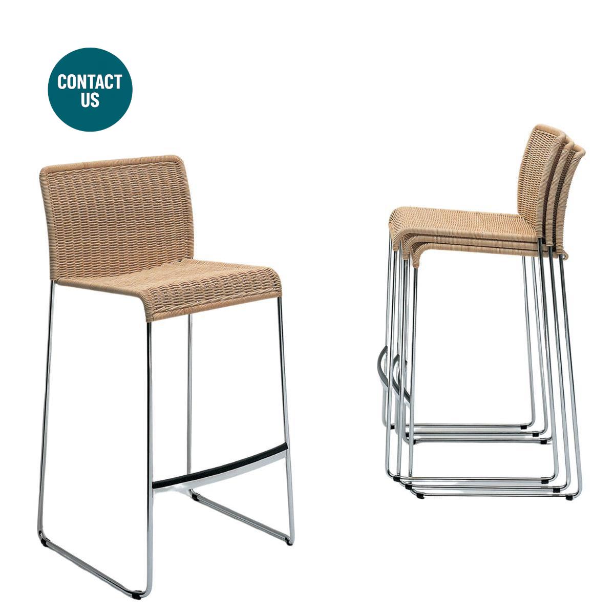 S.22 High Stool (without arms) - Indoor-Bonacina 1889-moderndesign.io
