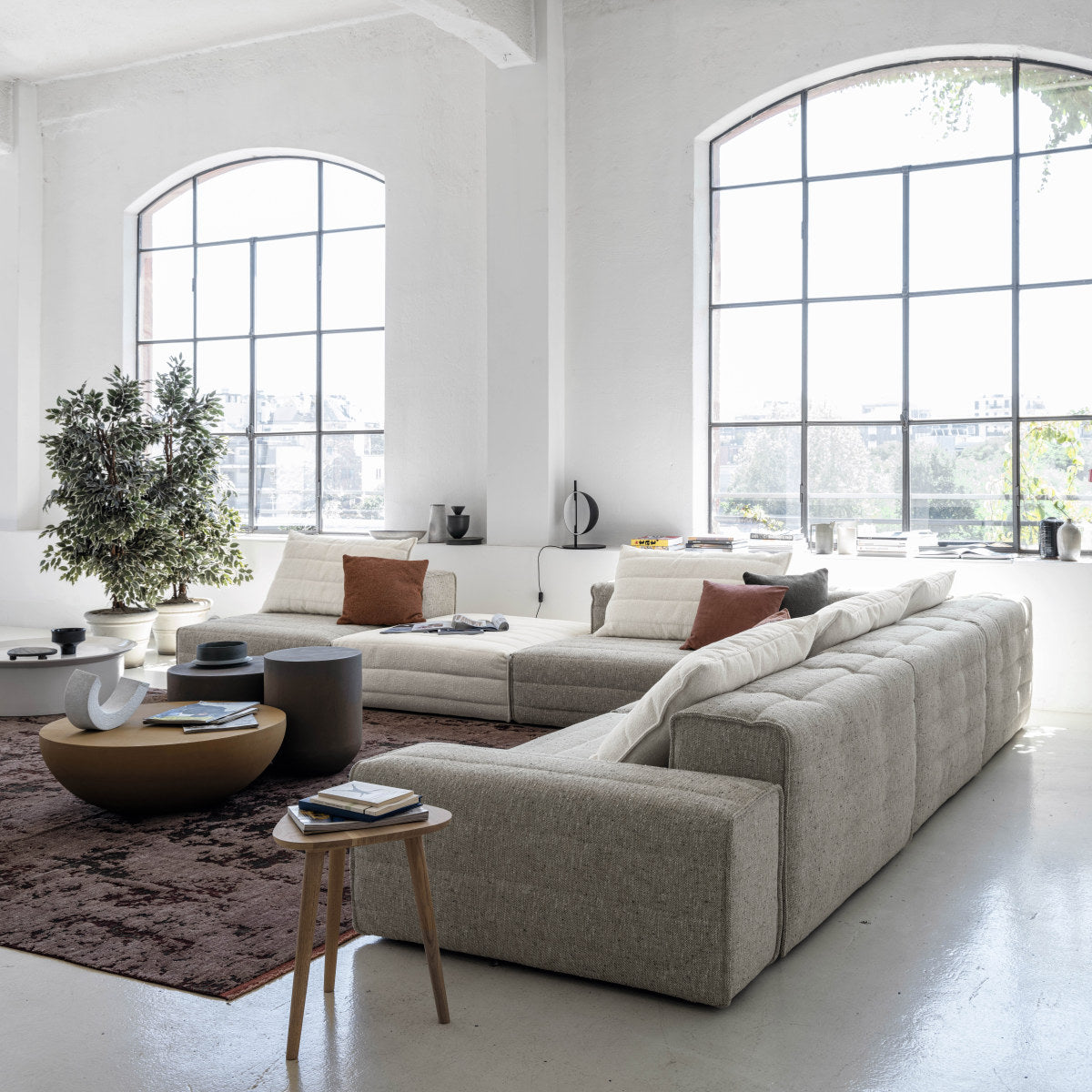 Samet High/Low Sectional Sofa Unit-Gervasoni-moderndesign.io