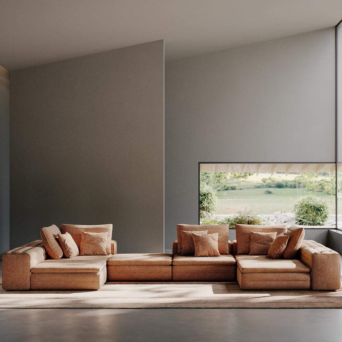 Samet High/Low Sectional Sofa Unit-Gervasoni-moderndesign.io
