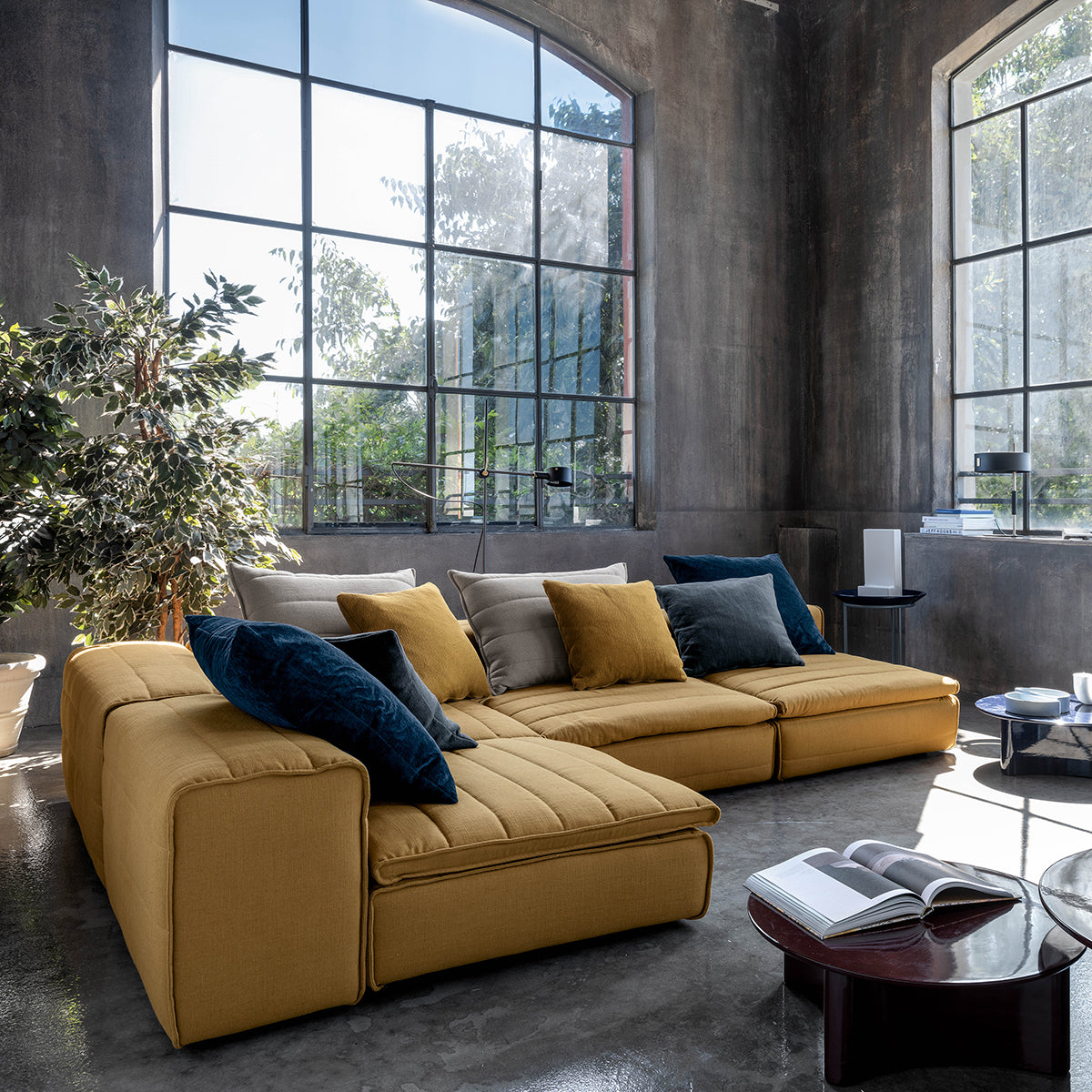 Samet High/Low Sectional Sofa Unit-Gervasoni-moderndesign.io