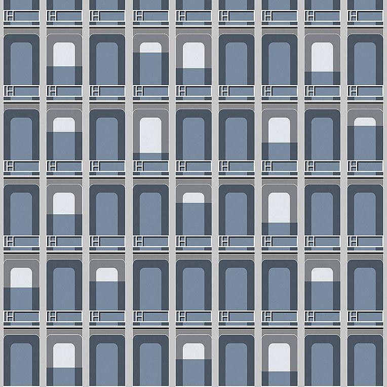 33rd Street-Digital Wallpaper-London Art-Blue-16003-02