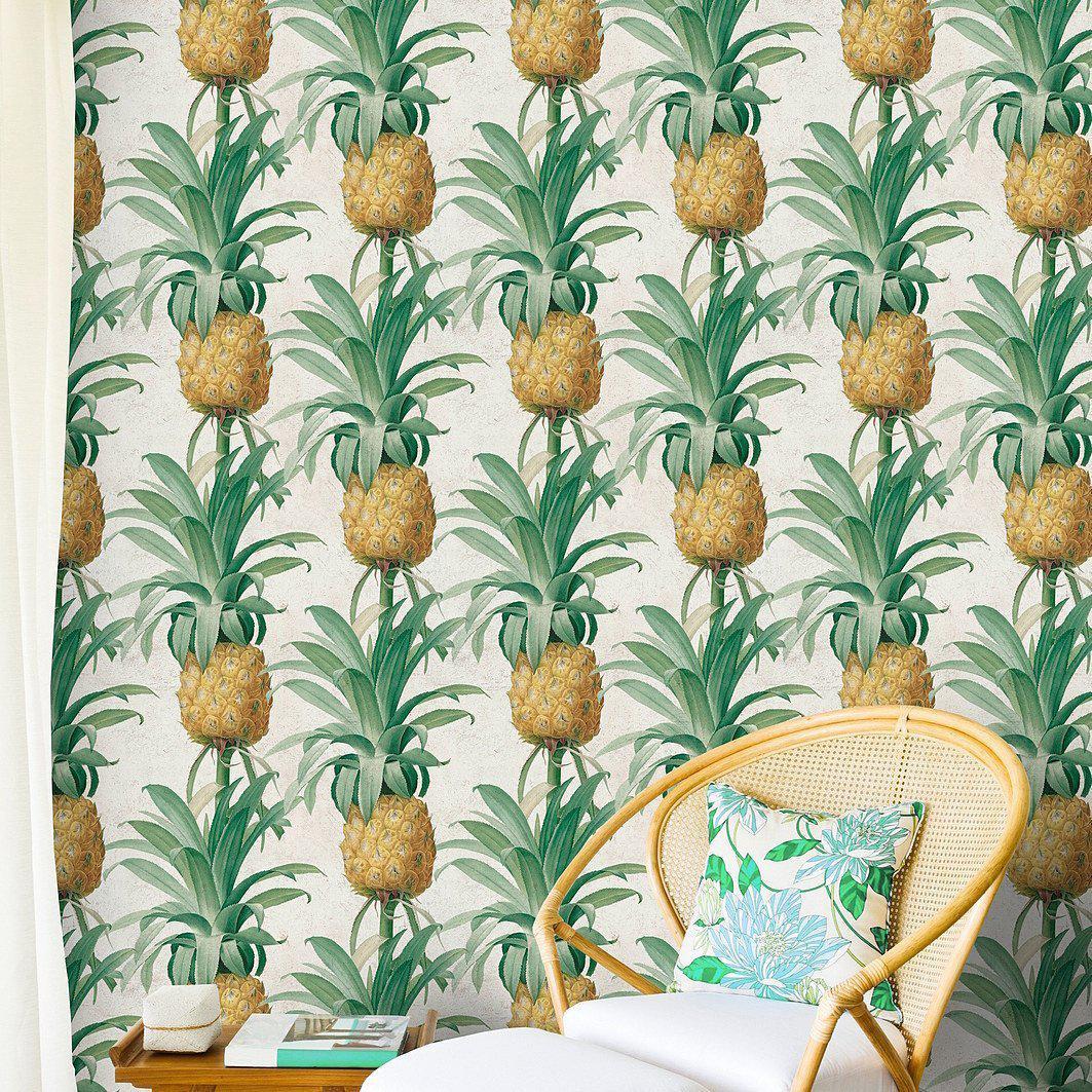 Ananas-Pre-Printed Wallpaper-Mind the Gap-Green / Yellow-