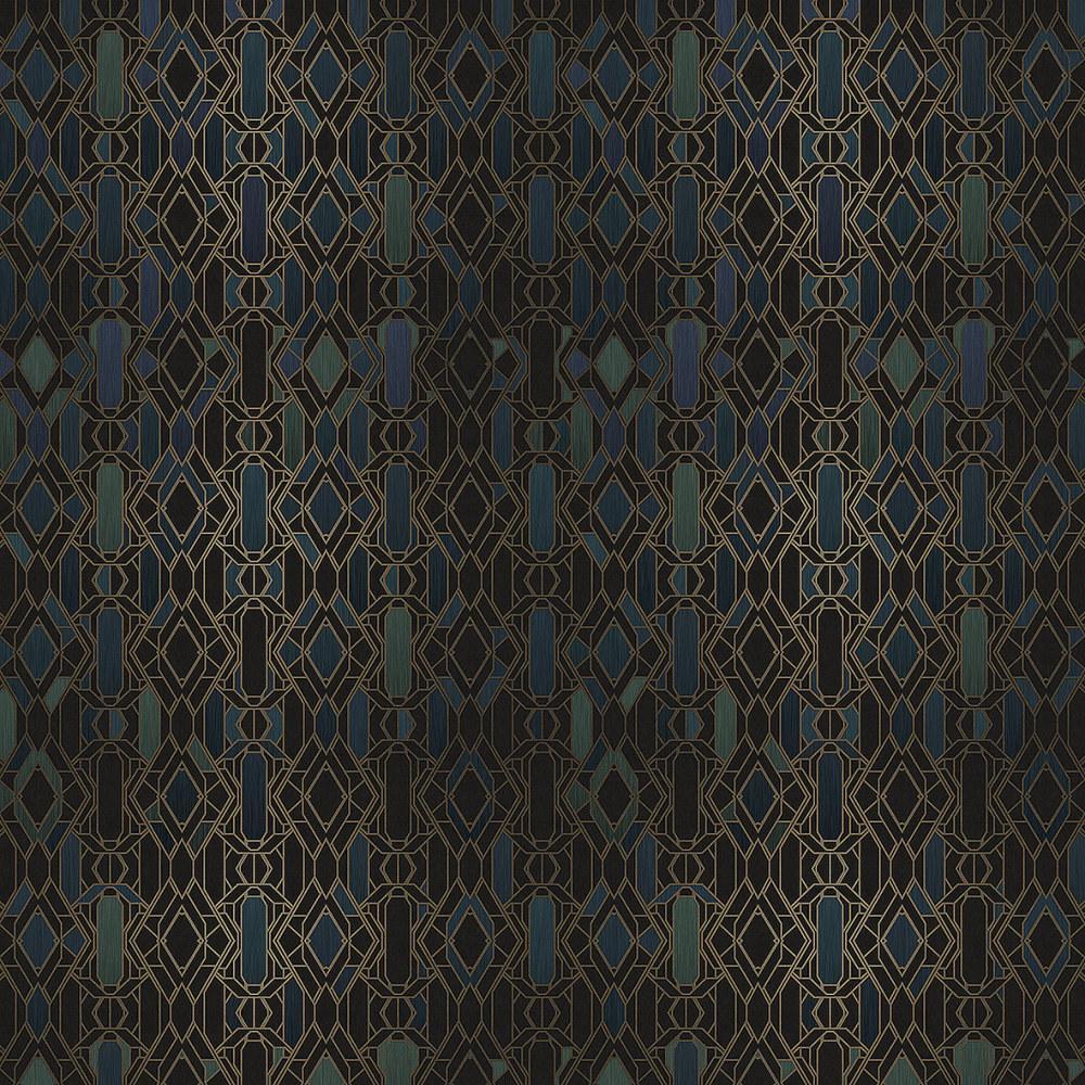 Art Deco-Digital Wallpaper-London Art-Blue / Green-18070-01