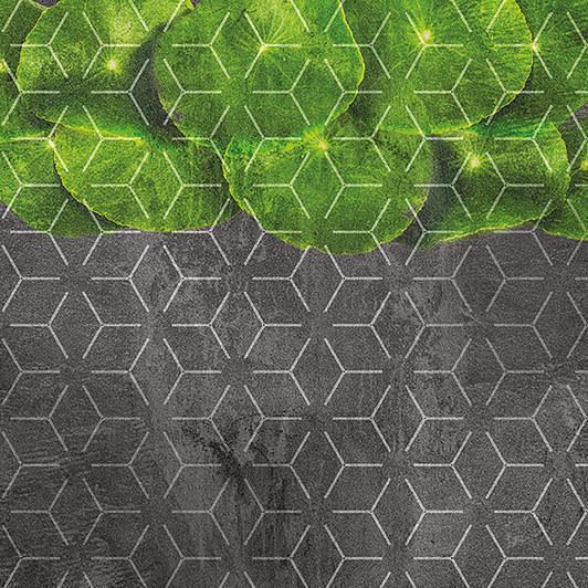 Art Kitchen 68-Pre-Printed Wallpaper-InstabileLab-Green / Grey-ART KITCHEN 68