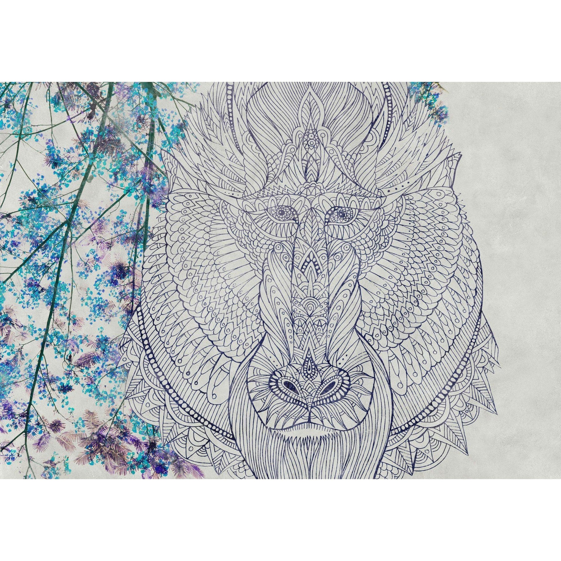 Baboon-Digital Wallpaper-Tecnografica-Blue-61024-1