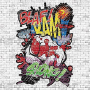 Bam Sock-Digital Wallpaper-London Art-Red / Yellow / White-12BS-01