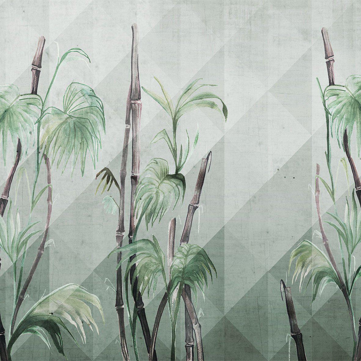 Bambou-Digital Wallpaper-London Art-Brown / Green 2-17028-03