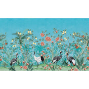 Birds of Paradise-Digital Wallpaper-Back to the Wall-Grey / Orange / Blue / Green-