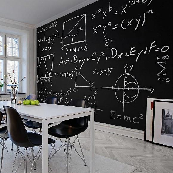 Black Board-Digital Wallpaper-Rebel Walls-Black / White-R10311