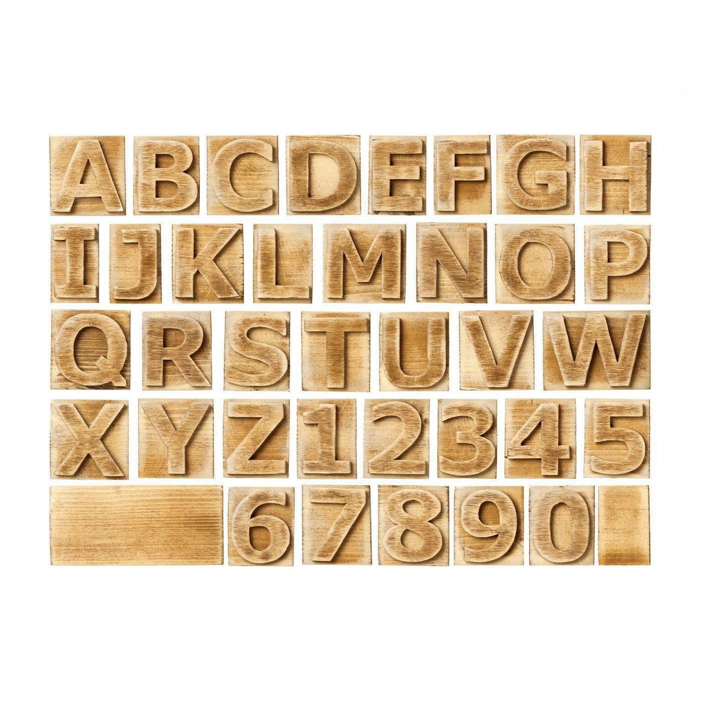 Block Letters-Digital Wallpaper-Rebel Walls-Brown-R11241