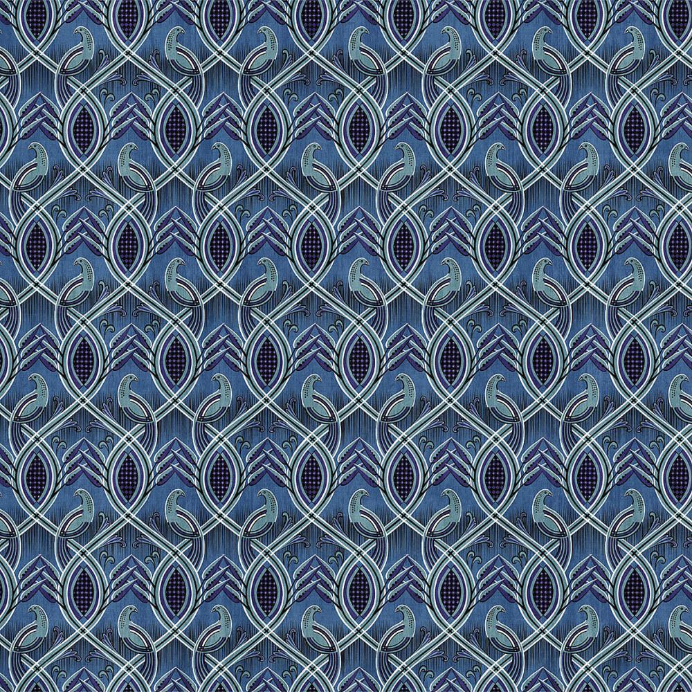 Bluebirds-Digital Wallpaper-London Art-Blue 1-17015-01