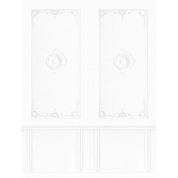 Boiserie-Digital Wallpaper-London Art-White 2-13BO-01B