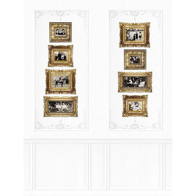 Boiserie-Digital Wallpaper-London Art-White / Gold-13BO-03A