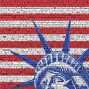 Bricks of Liberty-Digital Wallpaper-Rebel Walls-Red / White / Blue-R12251