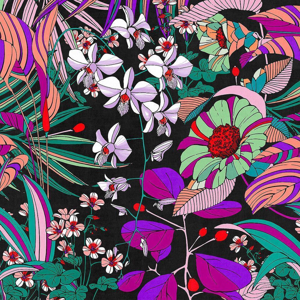 Carioca-Digital Wallpaper-London Art-Purple / Orange / Green-18519-02