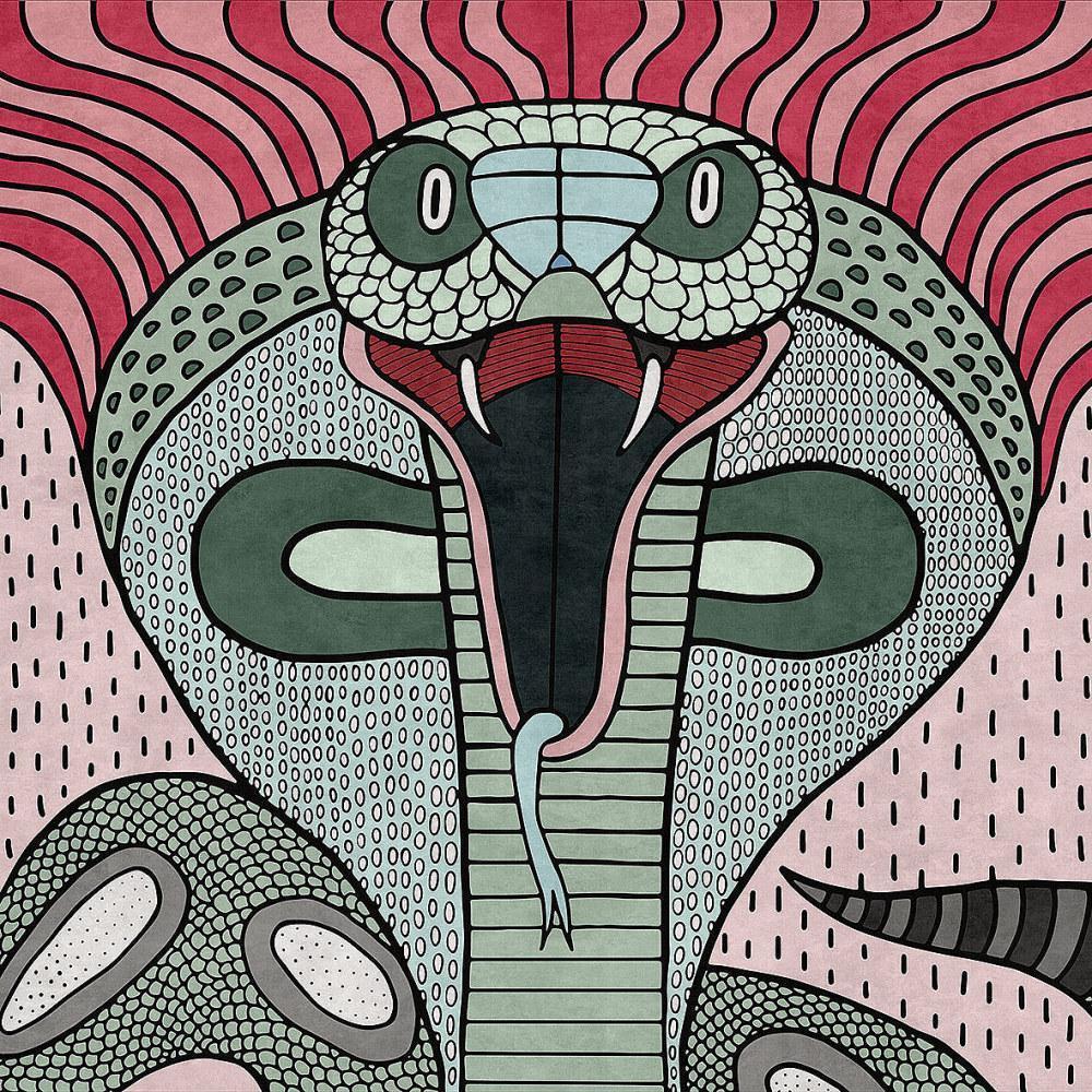 Cobra-Digital Wallpaper-London Art-Green / Red-19005-03