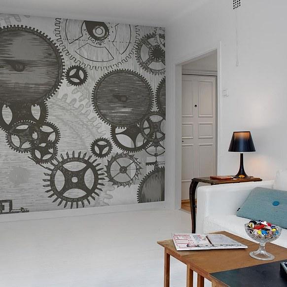 Cogwheel-Digital Wallpaper-Rebel Walls-Grey-R12271