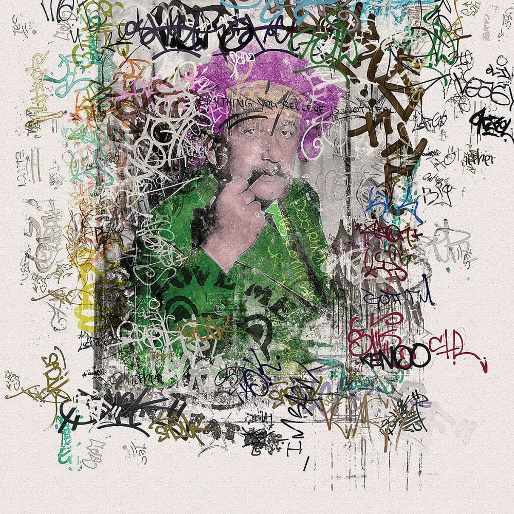 Damage-Digital Wallpaper-London Art-Green / Purple / Grey-16055-02