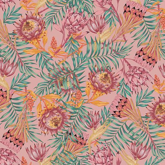 Desert Flower-Digital Wallpaper-Rebel Walls-Pink / Green-R16552