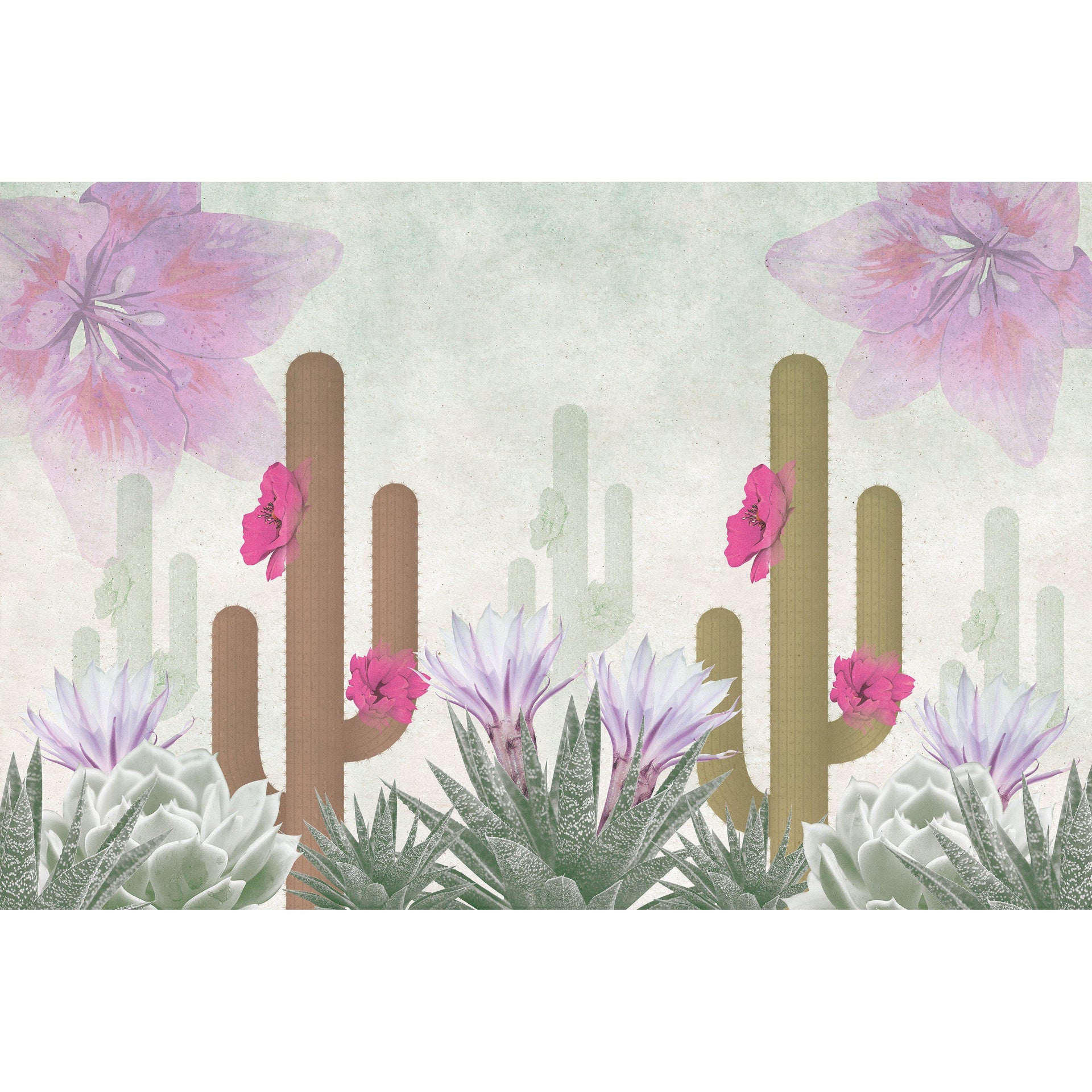 Desert in Bloom-Digital Wallpaper-InstabileLab-Green / Purple 1-DESERT IN BLOOM 02