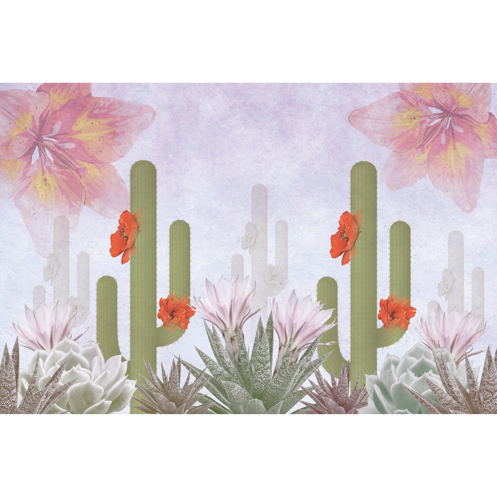 Desert in Bloom-Digital Wallpaper-InstabileLab-Green / Purple 2-DESERT IN BLOOM 03