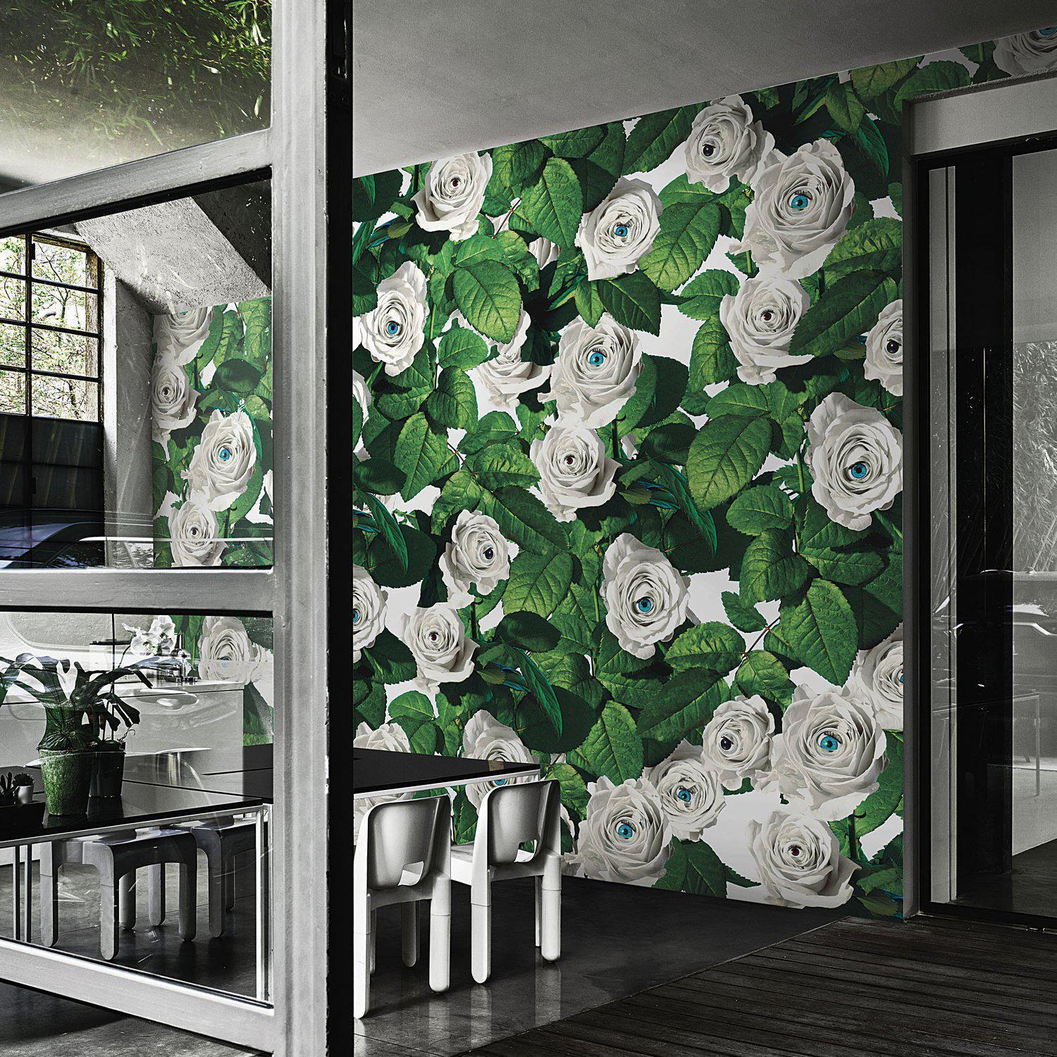 Eyes & Roses-Digital Wallpaper-London Art-