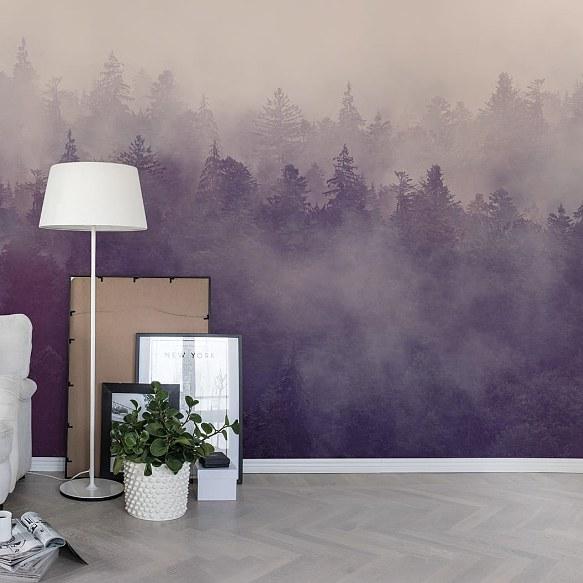 Fir Forest-Digital Wallpaper-Rebel Walls-Purple-R16001