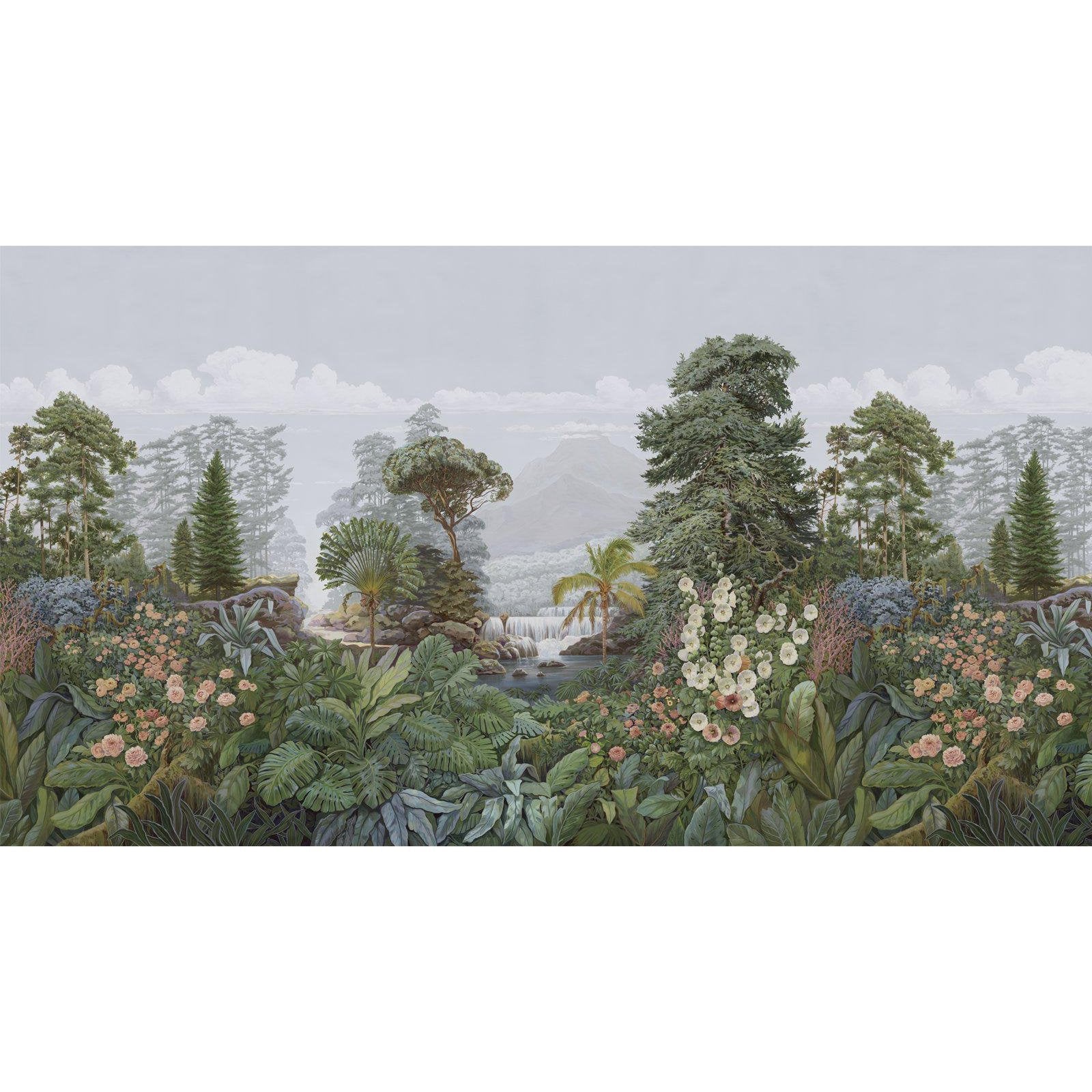 Firone-Digital Wallpaper-Isidore Leroy-Green / Brown / Pink / White-06243021-CORAIL