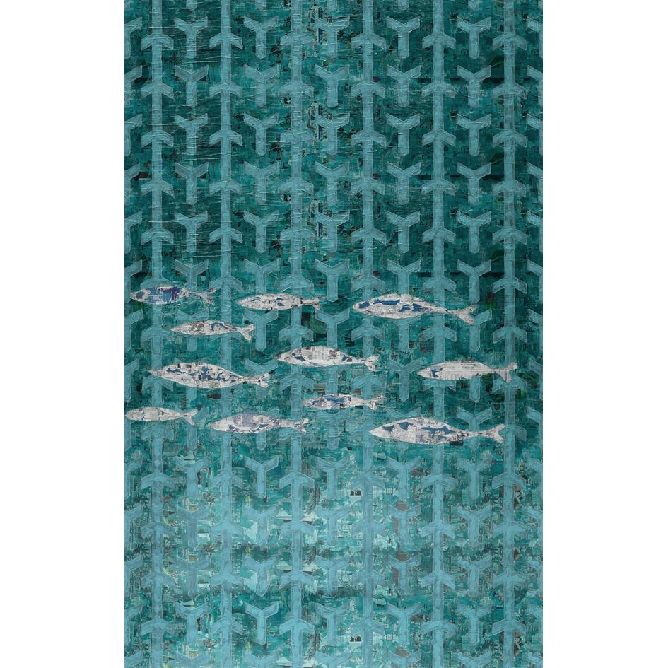 Fish Wish-Digital Wallpaper-Wall&deco-Blue-WDFW1402