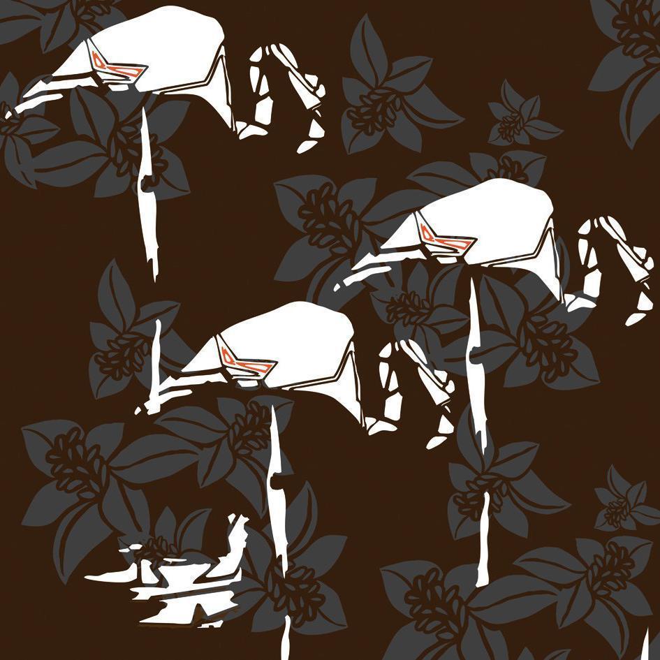 Flamingo Dada-Digital Wallpaper-Wall&deco-Brown / White / Grey-BBFD0902