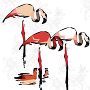 Flamingo Dada-Digital Wallpaper-Wall&deco-White / Red / Black-BBFD0901