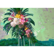 Floral Palm-Digital Wallpaper-Back to the Wall-Green / White / Pink / Yellow-