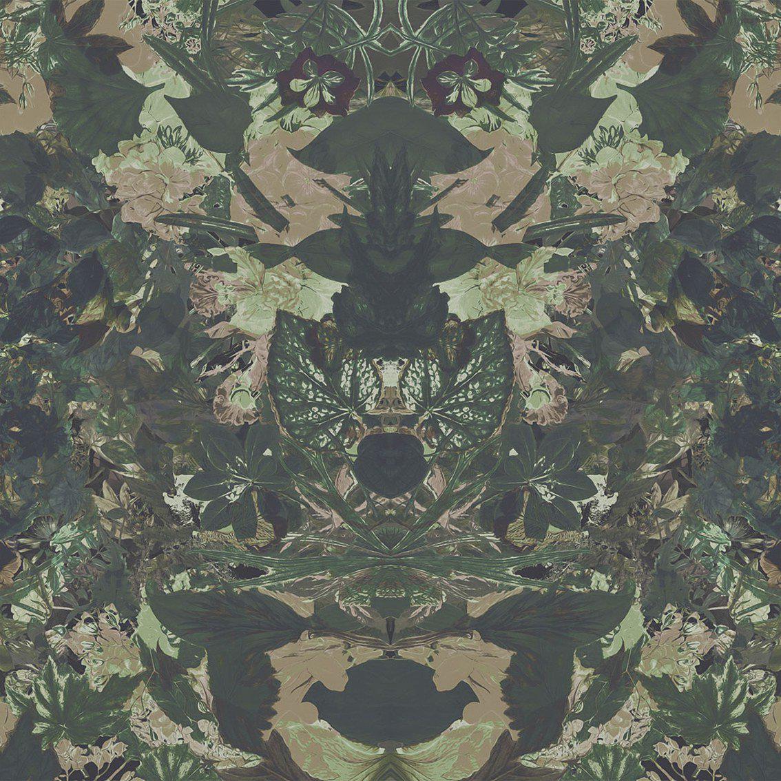 Flower Power-Digital Wallpaper-London Art-Green-17003-02