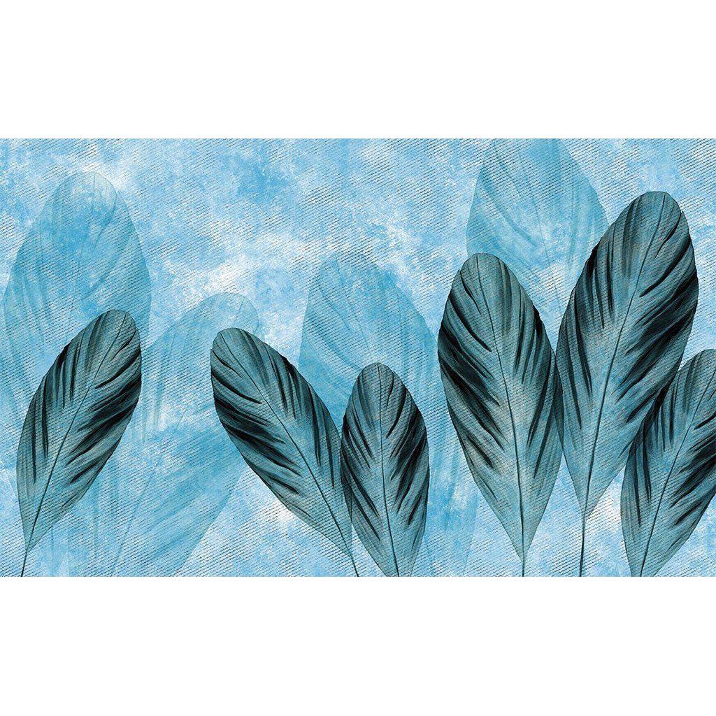 Flying Leaves-Digital Wallpaper-Skinwall-Blue-15D