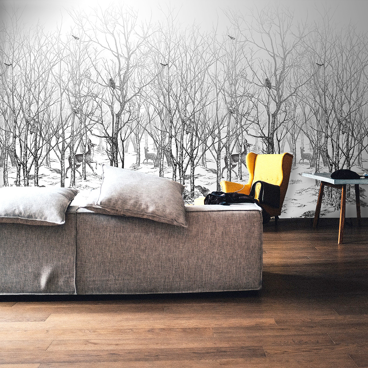Foret Enchantee-Digital Wallpaper-Isidore Leroy-Grey-62416151
