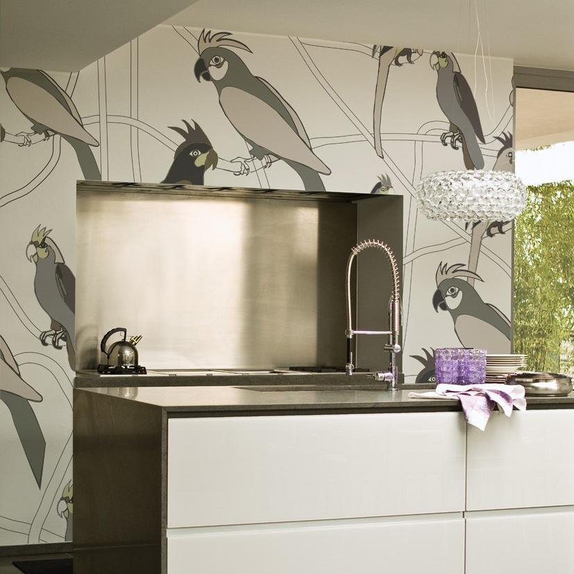 Funny Parrots-Digital Wallpaper-Wall&deco-