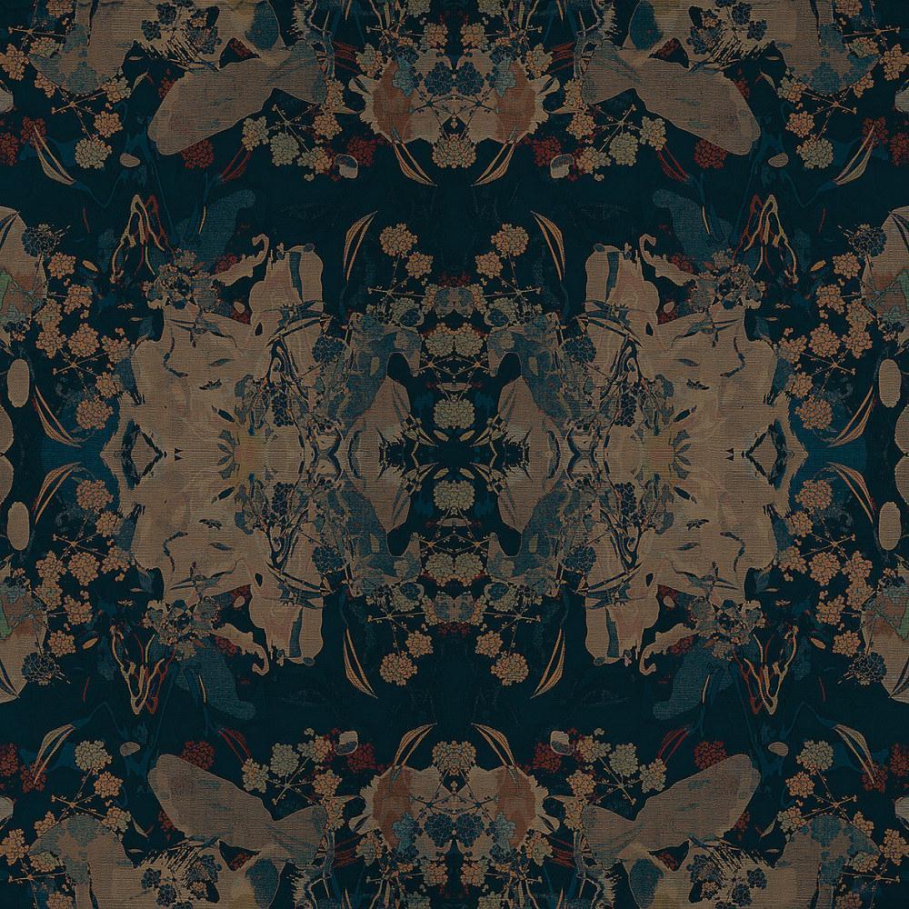 Furisode-Digital Wallpaper-London Art-Green / Brown-18065-01