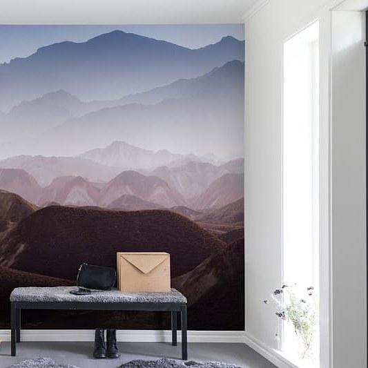 Gradient Mountains-Digital Wallpaper-Rebel Walls-Pink / Blue-R13281