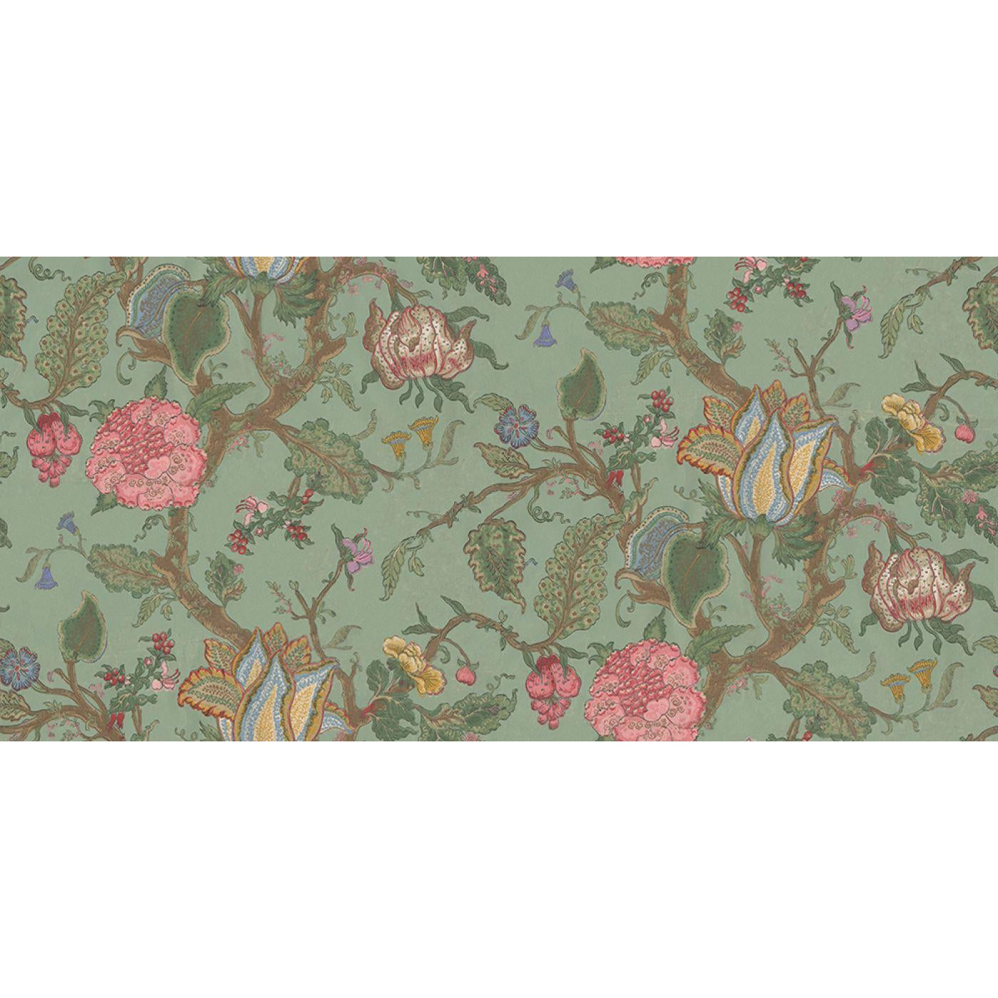 Growing Wilderness-Digital Wallpaper-Rebel Walls-Green / Pink-R13212