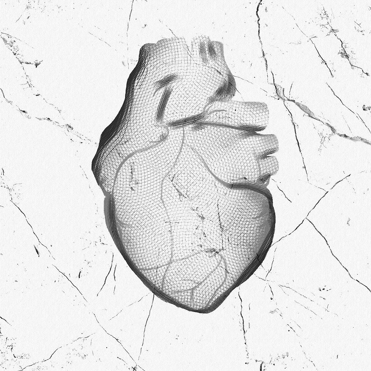 Heart Breaking-Digital Wallpaper-London Art-White-18054-02