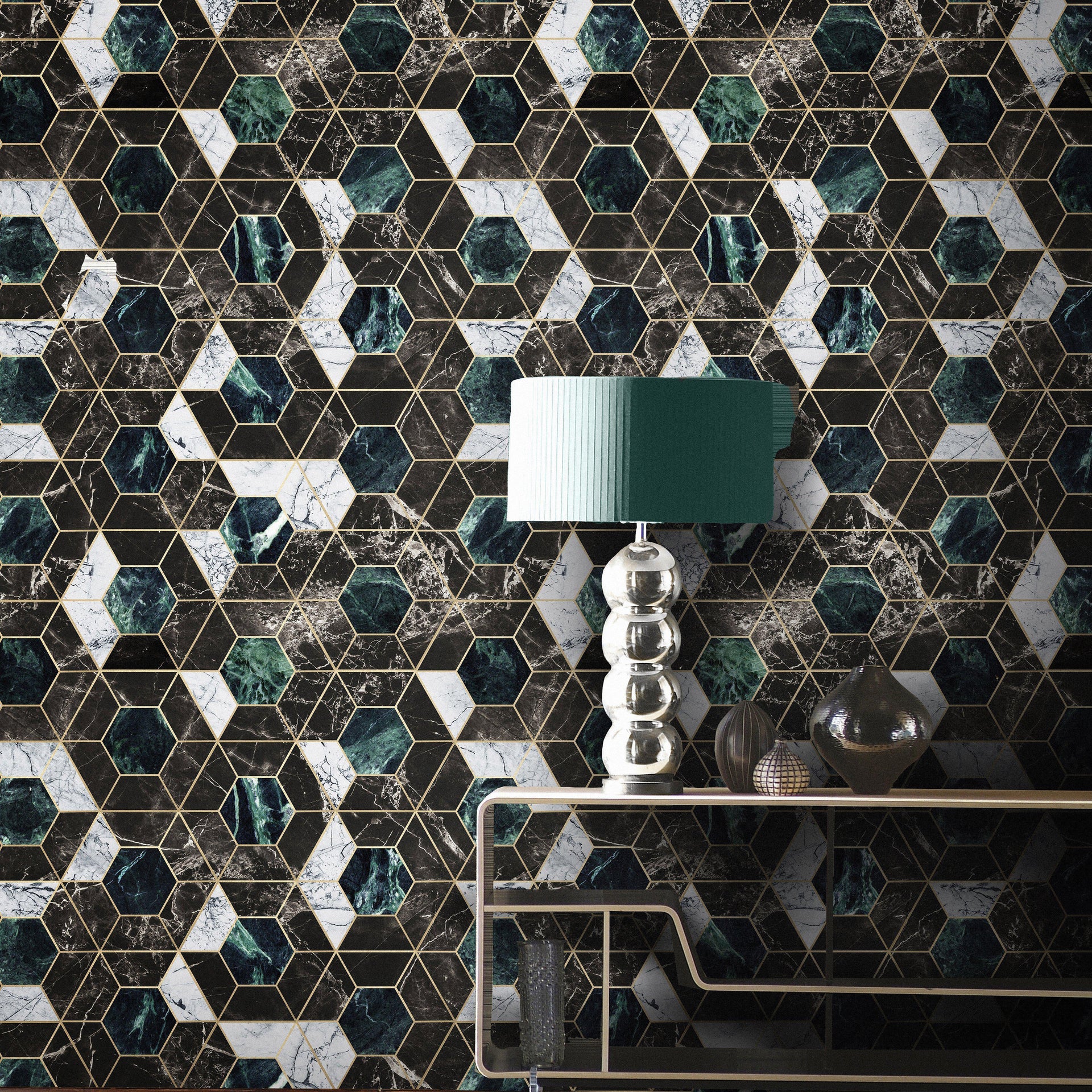 Hexa-Pre-Printed Wallpaper-Mind the Gap-