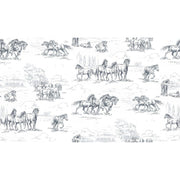 Horse Herd-Digital Wallpaper-Rebel Walls-Black / White-R15591